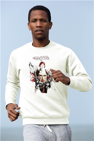 Resident Evil Beyaz Unisex Sweatshirt