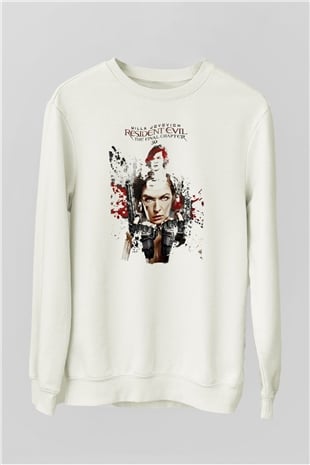 Resident Evil Beyaz Unisex Sweatshirt