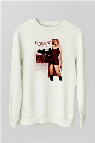 Resident Evil Beyaz Unisex Sweatshirt