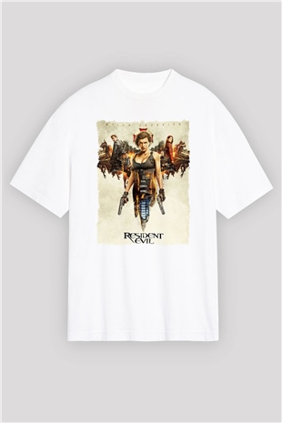 Resident Evil Beyaz Oversize Tişört Oversize T-shirt