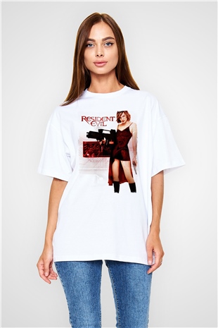 Resident Evil Beyaz Oversize Tişört Oversize T-shirt