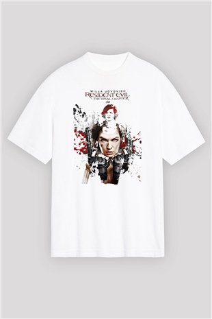 Resident Evil Beyaz Oversize Tişört Oversize T-shirt