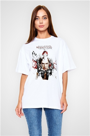 Resident Evil Beyaz Oversize Tişört Oversize T-shirt