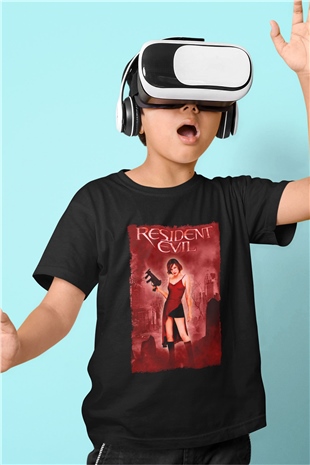 Resident Evil Siyah Unisex Çocuk Tişört