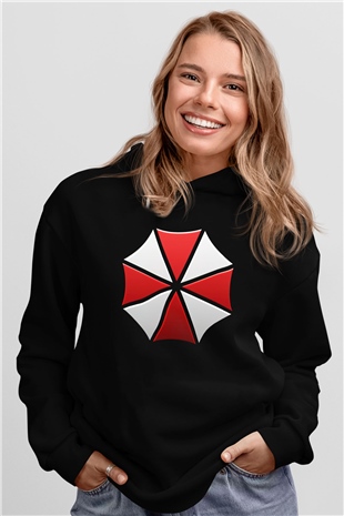 Resident Evil Siyah Unisex Kapşonlu Sweatshirt