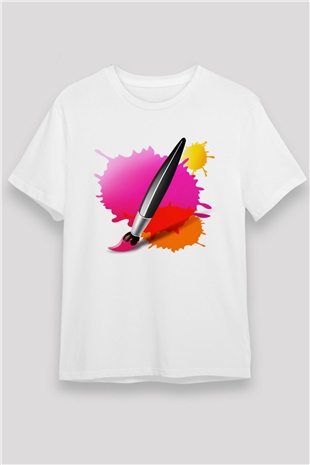 Ressam Beyaz Unisex Tişört T-Shirt - TişörtFabrikası