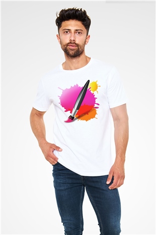 Ressam Beyaz Unisex Tişört T-Shirt - TişörtFabrikası