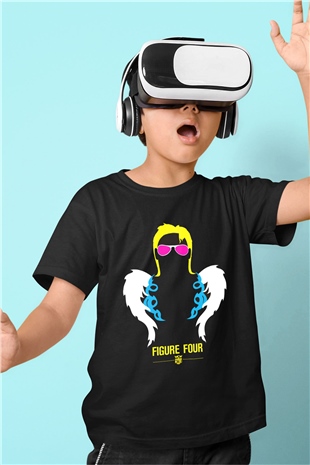 Ric Flair Baskılı Siyah Unisex Çocuk Tişört