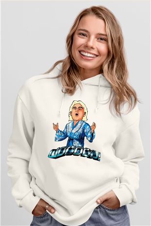 Ric Flair Beyaz Unisex Hoodie