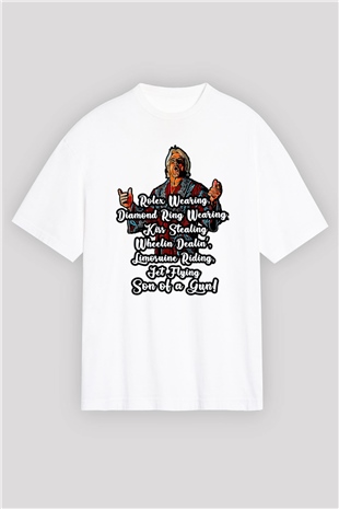 Ric Flair Beyaz Oversize Tişört