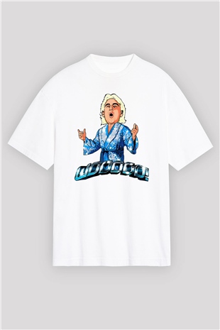 Ric Flair Beyaz Oversize Tişört