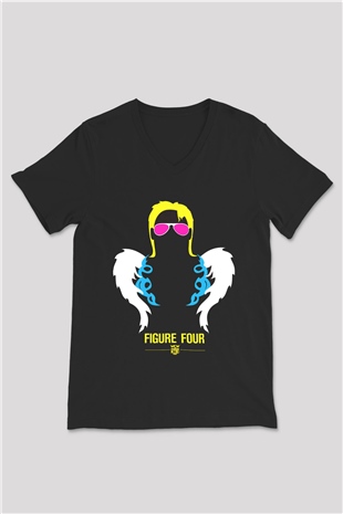 Ric Flair Siyah Unisex V Yaka Tişört