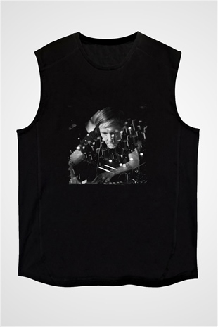 Richie Hawtin Baskılı Unisex Siyah Kolsuz Tişört