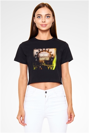 Richie Hawtin Siyah Crop Top Tişört