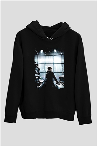 Richie Hawtin Siyah Unisex Kapüşonlu Sweatshirt
