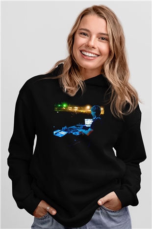 Richie Hawtin Siyah Unisex Kapüşonlu Sweatshirt