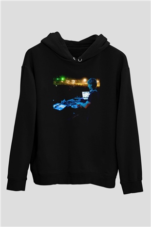 Richie Hawtin Siyah Unisex Kapüşonlu Sweatshirt