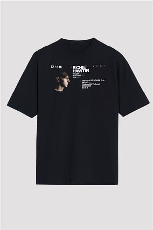 Richie Hawtin Siyah Oversize Tişört Oversize T-shirt - TişörtFabrikası