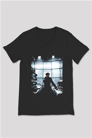 Richie Hawtin Siyah Unisex V Yaka Tişört