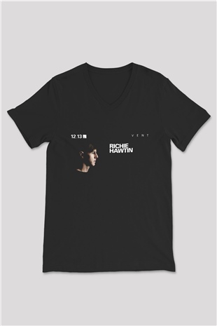 Richie Hawtin Siyah Unisex V Yaka Tişört