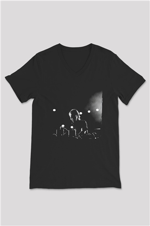 Richie Hawtin Siyah Unisex V Yaka Tişört