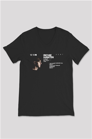Richie Hawtin Siyah Unisex V Yaka Tişört
