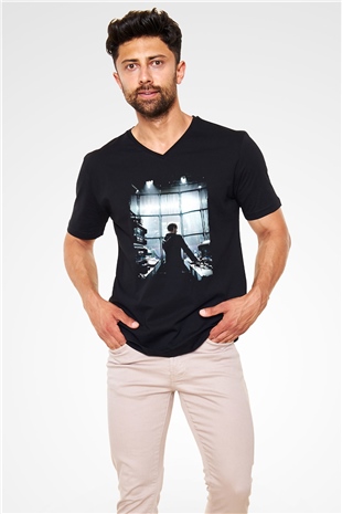 Richie Hawtin Siyah Unisex V Yaka Tişört