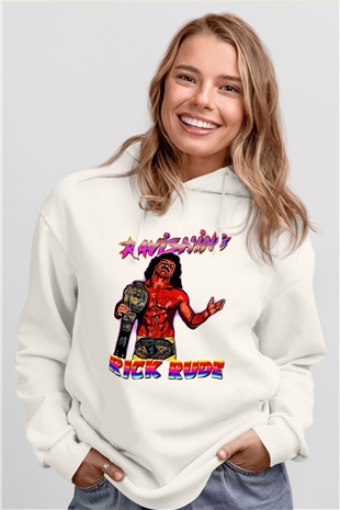 Rick Rude Beyaz Unisex Hoodie