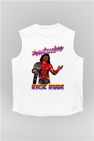 Rick Rude Beyaz Unisex  Kolsuz Tişört