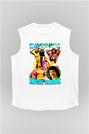 Rick Rude Beyaz Unisex  Kolsuz Tişört