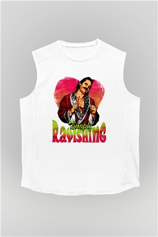 Rick Rude Beyaz Unisex  Kolsuz Tişört