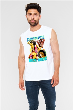 Rick Rude Beyaz Unisex  Kolsuz Tişört