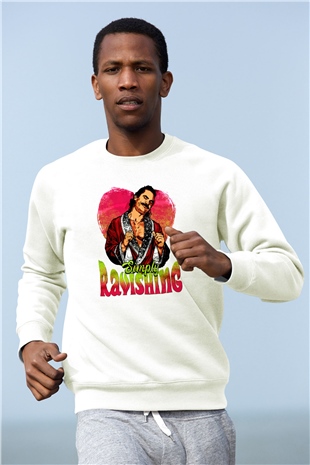 Rick Rude Beyaz Unisex  Sweatshirt