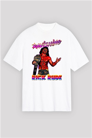 Rick Rude Beyaz Oversize Tişört
