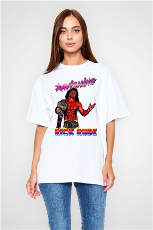 Rick Rude Beyaz Oversize Tişört