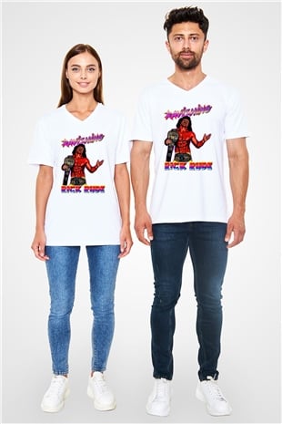 Rick Rude Beyaz Unisex  V Yaka Tişört