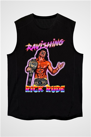 Rick Rude Siyah Unisex  Kolsuz Tişört