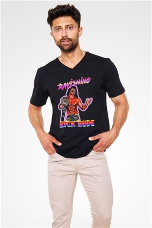 Rick Rude Siyah Unisex  V Yaka Tişört