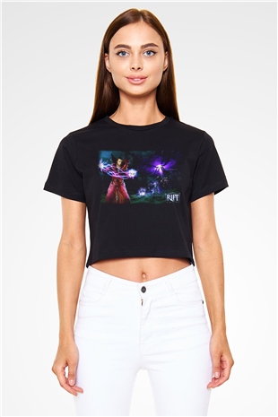 Rift Siyah Crop Top Tişört