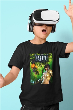 Rift Siyah Unisex Çocuk Tişört