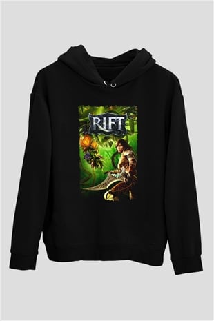 Rift Siyah Unisex Hoodie