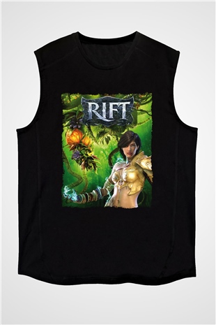 Rift Siyah Unisex Kolsuz Tişört