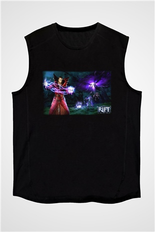 Rift Siyah Unisex Kolsuz Tişört