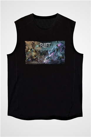 Rift Siyah Unisex Kolsuz Tişört