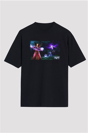 Rift Siyah Unisex Oversize Tişört T-Shirt