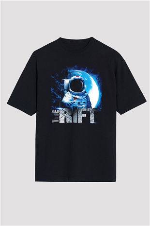 Rift Siyah Oversize Tişört Oversize T-shirt