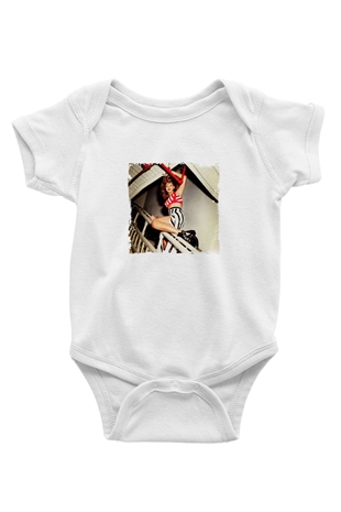Rihanna Baskılı Unisex Beyaz Bebek Body - Zıbın