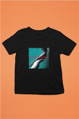 Rihanna Baskılı Unisex Siyah Çocuk Tişört