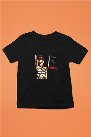Rihanna Baskılı Unisex Siyah Çocuk Tişört