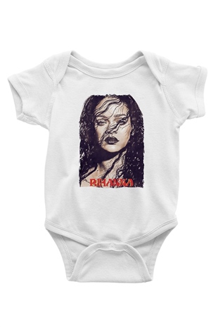 Rihanna Beyaz Bebek Body - Zıbın
